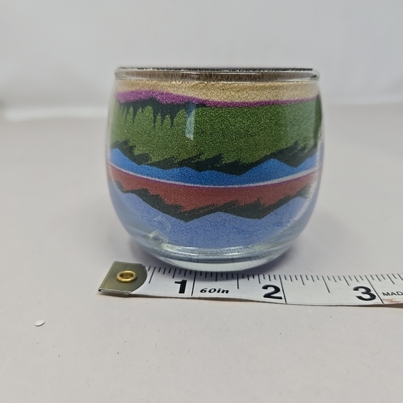 Sand Globe Art Painted Mountains Bird Cloud Glass Paperweight Arizona Artist - Picture 7 of 8